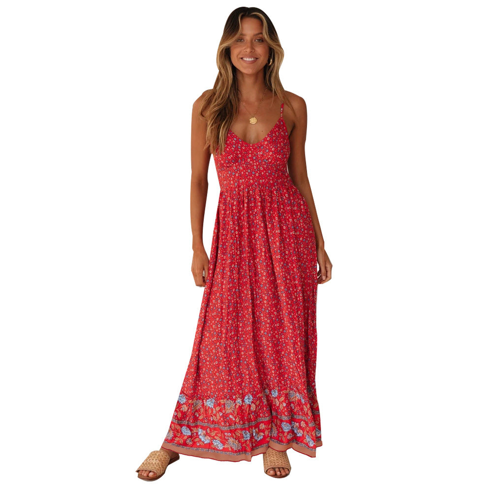 Fashion (red)Jastie Women Summer Dress Floral Print Maxi Dresses Bohemian  Hippie Beach Long Dress Women's Clothing Vestidos De Verano MAA @ Best  Price Online