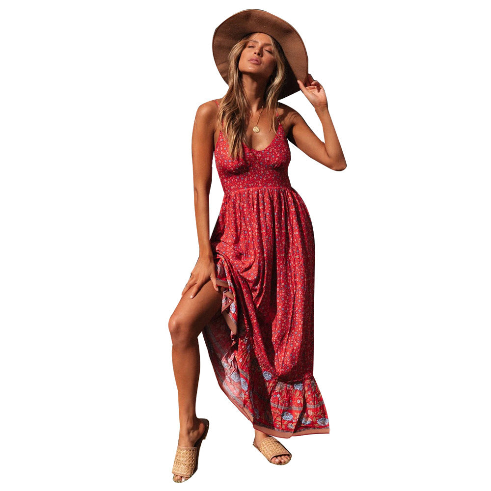 Fashion (red)Jastie Women Summer Dress Floral Print Maxi Dresses Bohemian  Hippie Beach Long Dress Women's Clothing Vestidos De Verano MAA @ Best  Price Online